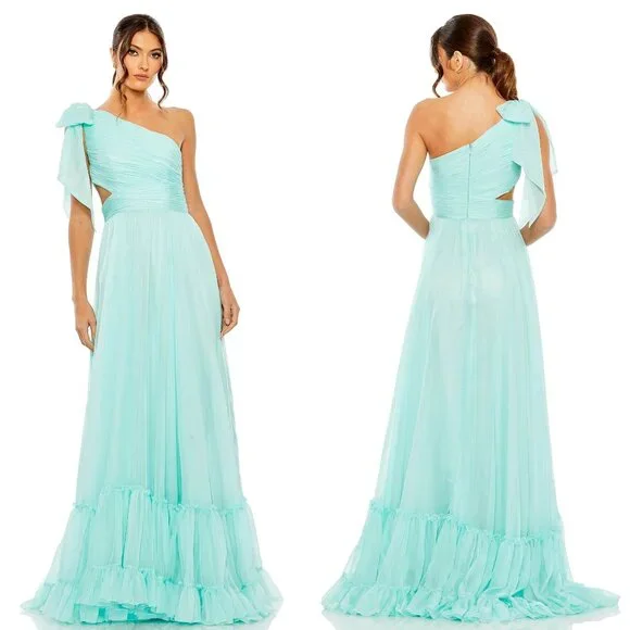 Mac Duggal | Dresses | Mac Duggal Tiered One Shoulder Ruched Gown 68472 |  Poshmark